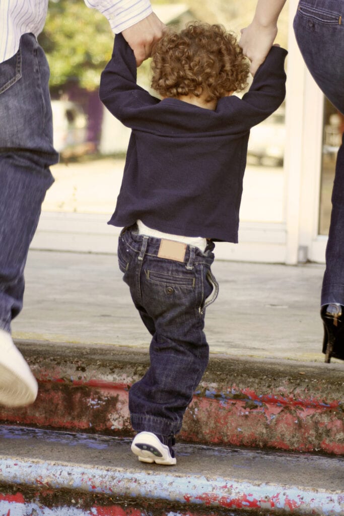 toddler wearing pants
