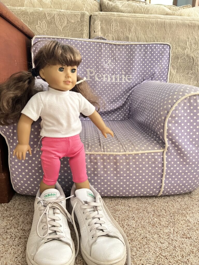Doll with human shoes 